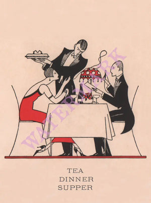 Café De Paris Diners, London 1920s Menu Art