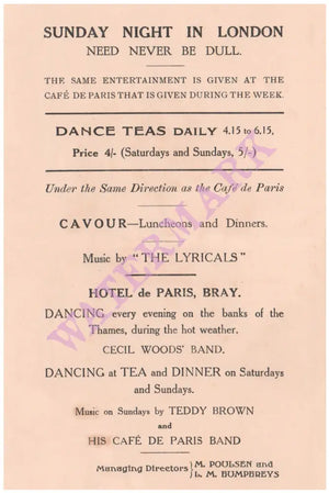 Café De Paris, London in the 1920s for posh people