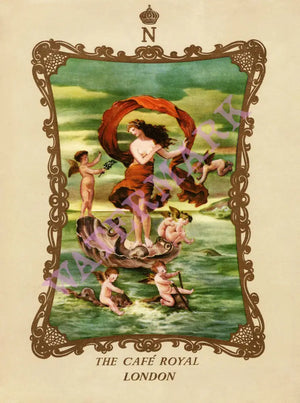 Café Royal, London 1950s Menu Art