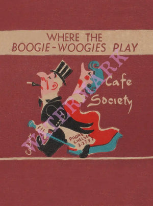 Café Society Boogie Woogies New York 1940s Vintage Americana Menus