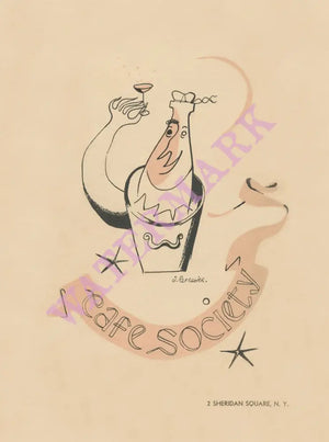 Cafe Society New York 1940 menu art