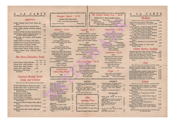 Cain's Lobster House North Weymouth, MA 1947
