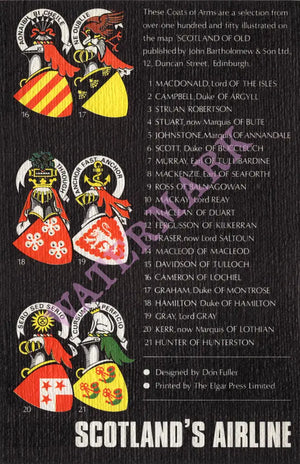 Caledonian Airways In-flight Menu 1960s Vintage Americana Menus