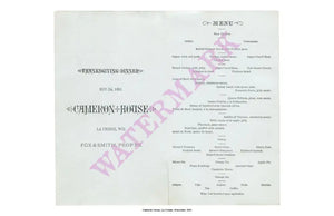 Cameron House, La Crosse, Wisconsin, Thanksgving Dinner 1881
