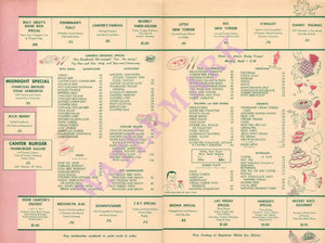 Canter's, Los Angeles 1950s Menu