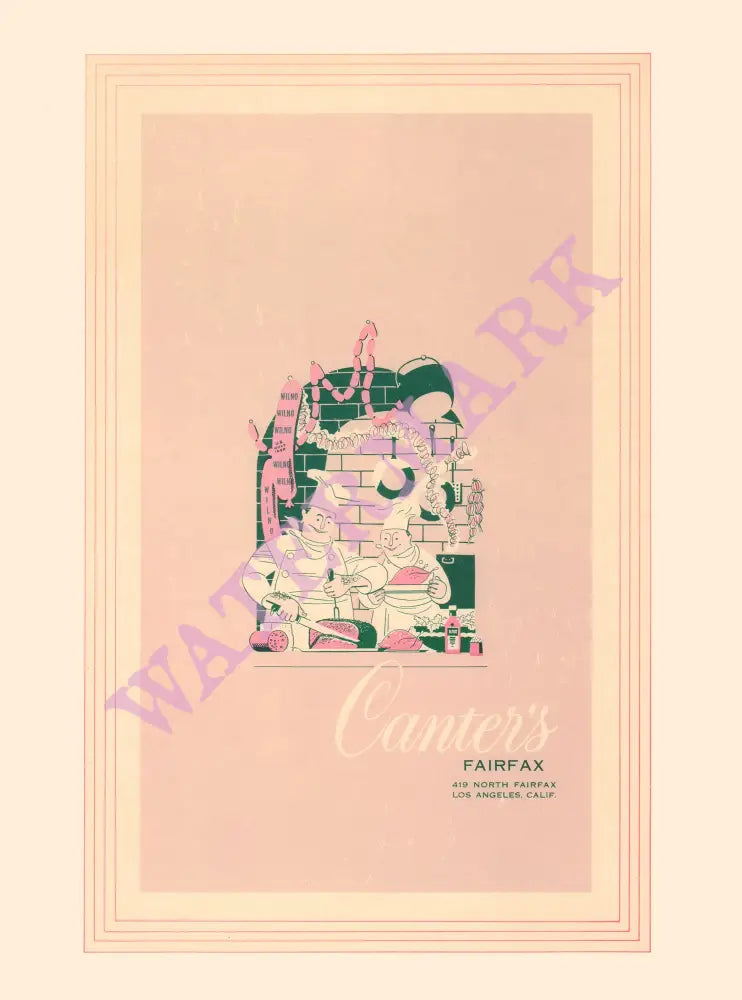 Canter's, Los Angeles 1950s Menu Art