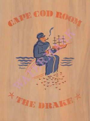 Cap Cod Room, Drake Hotel Chicago 1945 Menu art