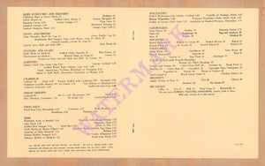 Cap Code Room Fish, Drake Hotel Chicago 1945 Menu
