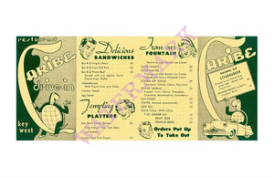 Caribe Key West Florida 1950s Vintage Americana Menus