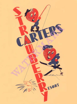 Carter's Strawberry Resort, Strawberry CA 1960s Menu ARt
