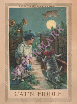 Cat ‘N Fiddle, Portland OR 1920 Menu Art