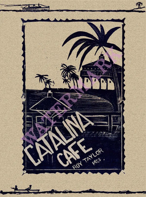 Catalina Cafe, Avalon 1946 Menu Art