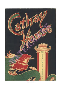 Cathay House Boston 1940s Harley Spiller Menu Collection