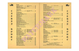 Cathay House Boston 1940s Menu Interior