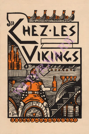 Chez Les Vikings Paris 1926 Menu Art