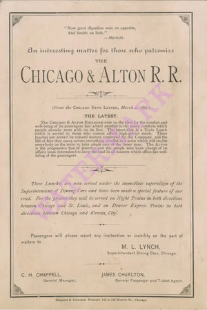 Chicago & Alton R.R. 1880s 