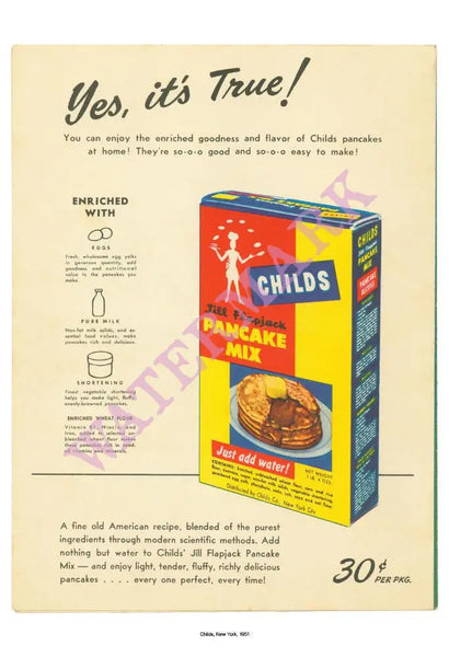 Jill Flapjack Childs New York 1951 Pancakes 