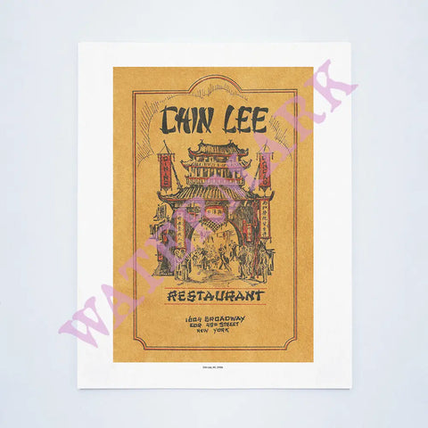 Chin Lee, New York, 1930s Vintage Chinese Menu