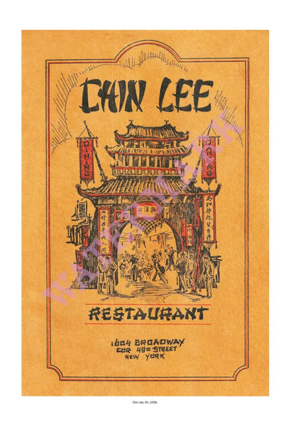 Harley Spiller Chinese Menu Collection Chin Lee New York 1930s Cool Culinaria