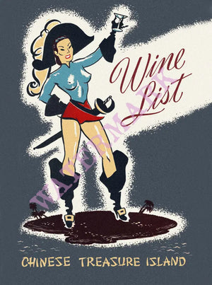 Chinese Treasure Island, Washington D.C. 1940s Menu Art