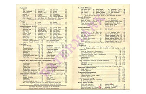 Chin’s Wine List New York 1937 Vintage Americana Menus