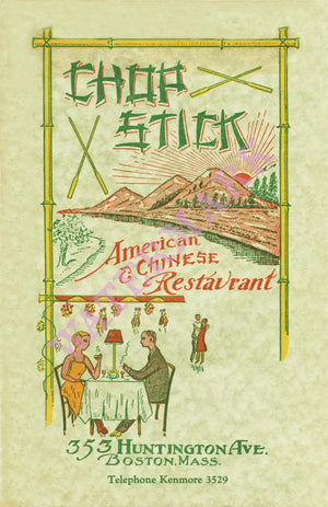 Chopstick, Boston, 1950s Menu Art