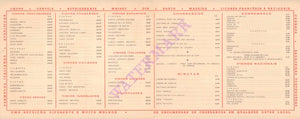 Churrascaria Gaúcha, Rio de Janeiro, 1959 Menu