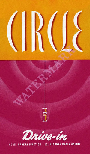 Circle Drive-In, Corte Madera Marin County, 1940s/1950sMenu Design