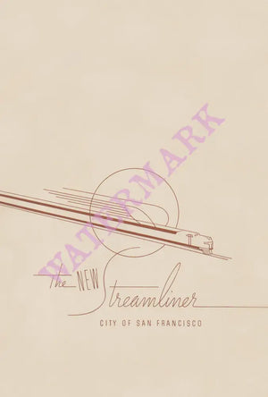 City of San Francisco Streamliner 1938 Menu Art