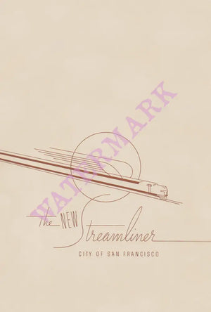 City of San Francisco Streamliner 1938 Menu Art