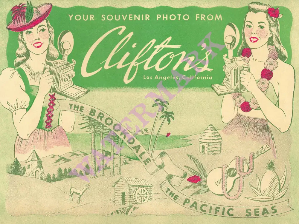 Clifton’s Los Angeles 1940s Posters Prints & Visual Artwork