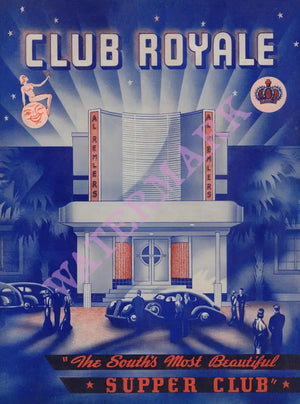 Club Royale, Savannah 1930s Menu Art