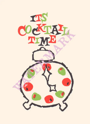 Cocktail Time Napkin, 1960s - Vintage Menu Art - cover