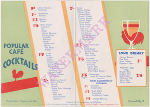 Cocktails 1930s | Vintage Menu Art - drink menu