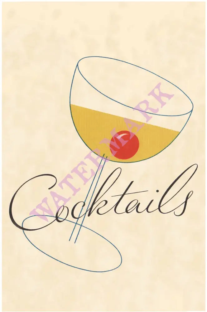 Cocktails Illustration 1930s