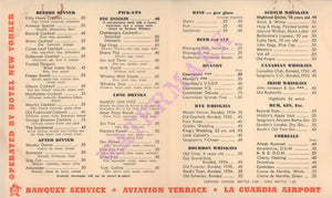 Cocktails, La Guardia Airport 1940 by Laszlo Matulay Menu