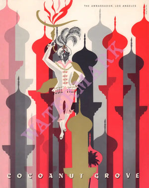 Cocoanut Grove Ambassador Hotel, Los Angeles 1970s | Vintage Menu Art - cover