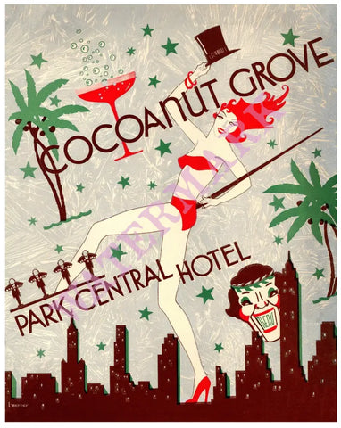 Cocoanut Grove, New York 1942 Menu Art