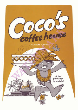 Coco's Coffee House, Hawaii 1980s | Vintage Menu Art - Cover