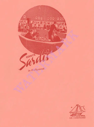 Covey's Sardi's, Hollywood 1941 menu art