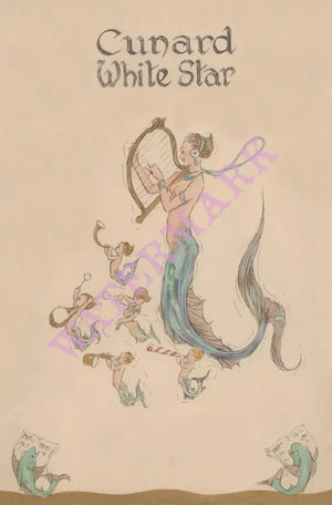 Cunard White Star Music Menu, Alistair K MacDonald 1930s | Vintage Menu Art - menu cover