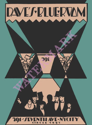 Dave's Blue Room, New York 1930s Menu Art