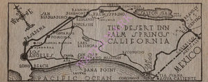 Desert Inn, Palm Springs 1920s/1930s Matchbook Map