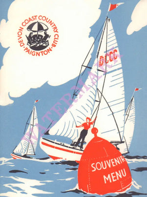 Devon Coast Country Club, Paignton (England) 1954 Menu Art