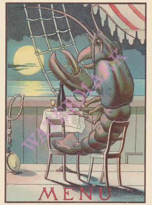 Dinner to Honor Monsieur Johnston, Bordeaux 1880s Menu Art