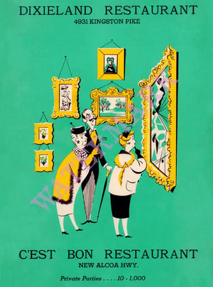 Dixieland - C'est Bon, Knoxville 1970s Menu Art