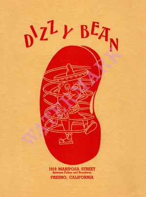 Dizzy Bean, Fresno 1950s Menu Art