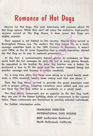 Dog House, Westwood Village 1950s hot dogs