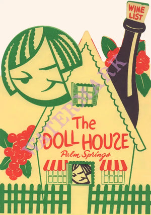 Doll House, Palm Springs 1960s| Vintage Menu Art – cover