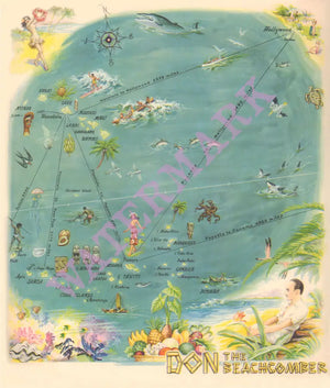 Don The Beachcomber, Chicago 1960s Menu art